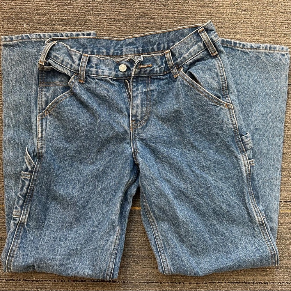 Brandy Melville Cargo Blue Straight-Leg Jeans